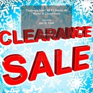 151-170 CLEARANCE SALE Wed Dec 31st 9am cdt Name Brands low Starts ALL $5 STARTS